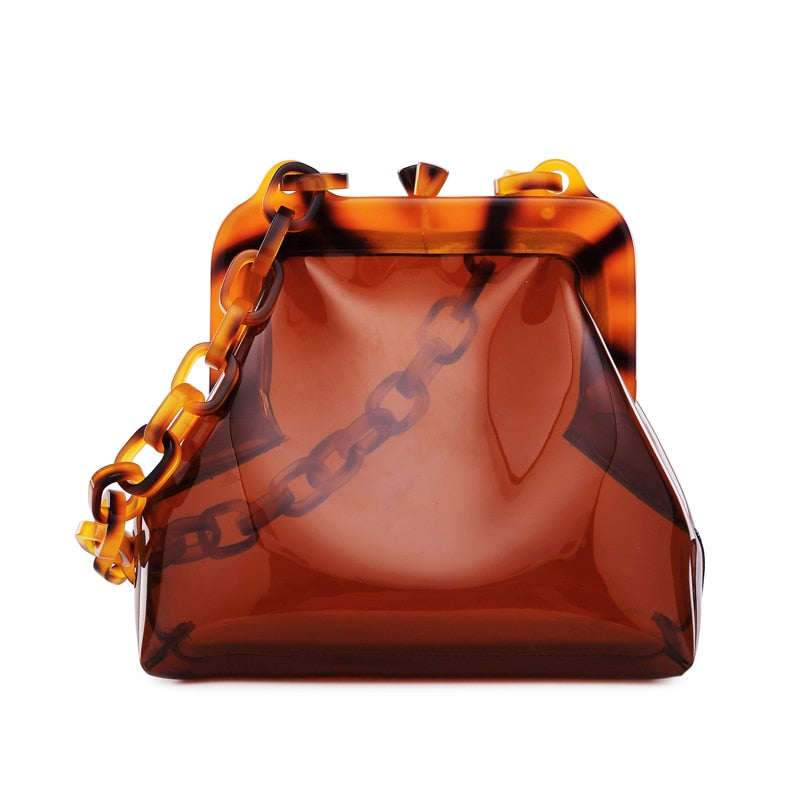 NEW Transparen Women Bag Summer New Vintage Holiday Chain Jelly Package Cute Mini Shouldered Bag Trend Designer Handbag ins