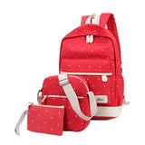 3Pcs/Se Small Solid Color Women Backpacks Scho Bags For Teenage Girls Backpack Fashion Women Shoulder Bag Purse
