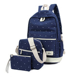 3Pcs/Se Small Solid Color Women Backpacks Scho Bags For Teenage Girls Backpack Fashion Women Shoulder Bag Purse