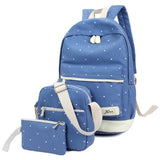 3pcs/se Do Backpack High Quality Canvas Scho Book Bags For Girls Backpacks Mochila Gif Notbook Rucksacks Backbag