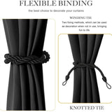 NICETOWN 1pc Curtains Buckles Tie Rope Solid Color Tieback Holder Clips Rope Home Decor Curtain Decorative Accessories
