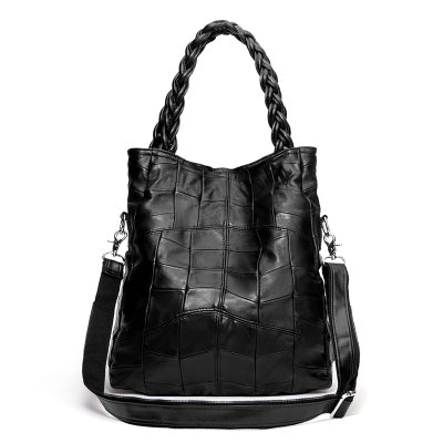 Brand Genuine leather women handbag lambskin Women's messenger Bags real sheepskin big bag patchwork Shoulder bag bolsas