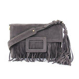 Vintage Tassel Women Shoulder Bag Female Messenger Bag Famous Designer Nubuck Leather Handbags Casual Crossbody Bag Totes