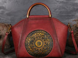 Original 100% Genuine Leather Bag Retro Cowhide Women Handbags High Quality Vintage Manual Painting Crossbody Hobos Bags