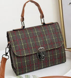 Wholesale small bag 2018 new female hi color woolen plaid small square buckle chain shoulder bag Messenger Bag