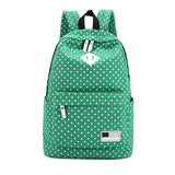 New Fashion Casual Unisex Men Women Bag Canvas Backpack Polka Do Scho Shoulder Bag Travel Rucksacks