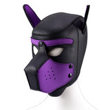 Padded Rubber Role Play Dog Mask Puppy Cosplay Full Head with Ears 9 Colors