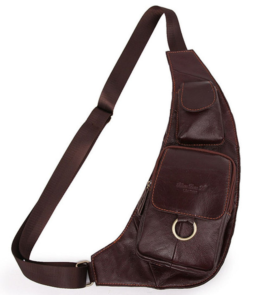New Men's Genuine Leather Real Cowhide Messenger Shoulder Cross Body Bag Travel Trend Vintage Sling Che Day Pack Bags