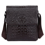 New Men's Messenger Bags Leather Male Crossbody Bag Fashion Brand Crocodile Pattern Shoulder Handbags for Man Black Brown Color