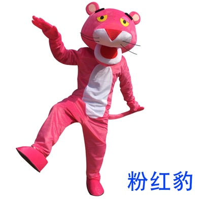 Pink Panther Mascot Adult Costume Leopard Fancy Carnival For School Anime cosplay halloween christmas
