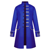 Renaissance Retro Medieval Steampunk Men Trench Coat Vintage Prince Overcoat Victorian Edwardian Jacket Cosplay Costume