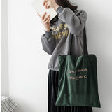 New Velve Bag Female Retro Women Shoulder Bag Letter Embroidery Ladies Handbag Girls Shopping Travel Bag