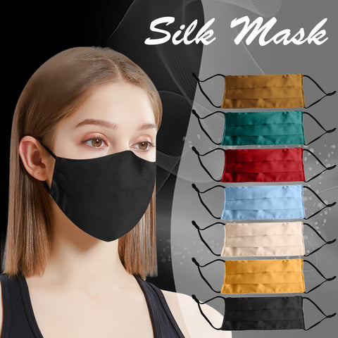 Women Satin Mask Summer Breathable Face Mask Black Red Washable Silk Mask  Party Decoration Facemask