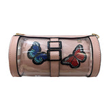 New Women Shoulder Bags Cartoon Pattern Bag Transparen Jelly Bags Women Handbags Butterfly Embroidery Woman Barrel-shaped Bolsa