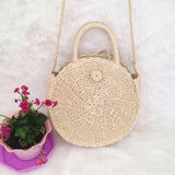 New Women Straw Handbag Fashion Female Crossbody Bags For Lady Handmade woven Round Rattan Shoulder Bags b feminina S1595