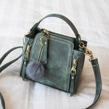 New Women handbag fashion contracted nubuck leather female shoulder bag messenger bag candy color hairball Accessories women bag