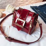 New Women's Shoulder Bag ladies handbag Candy Color fashion Paten Leather Crossbody Bag Luxury Small Bucke Bag