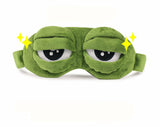 Kawaii Travel Sleep Eye Mask 3D Sad Frog Padded Shade Cover Sleeping Closed/Open Eye Funny Mask Adult/Kids