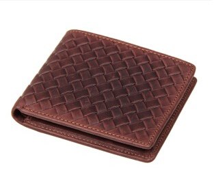 New arrival knitting vintage men wallets 100% Genuine Leather shor design Bifold Walle Purse cross-section freeshipping