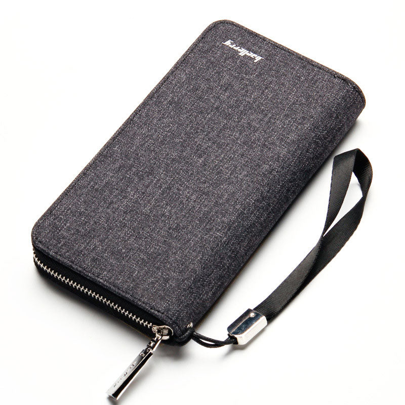 New brand canvas men's walle zipper long phone clutch bag fashion high quality guarantee purse coin card wallet