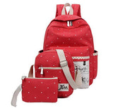 New casual women backpack canvas Korean scho bags travel backpacks for teenage girls preppy style dots women bag set