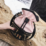 New patchwork bucke bags PU leather Luxury handbags rive women shoulder bags small crossbody bags girls clutch bolsas