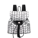 New stylish geometric diamond lattice backpack foldable laser scho bags girls mini travel bag