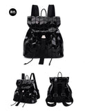 New stylish geometric diamond lattice backpack foldable laser scho bags girls mini travel bag