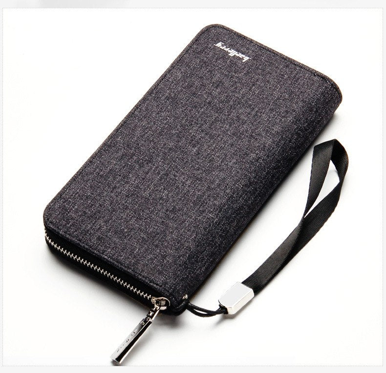 Newe style men's long high quality Canvas zipper Retro vintage wallets purse clutch for man with Wri strap S1522