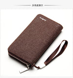 Newe style men's long high quality Canvas zipper Retro vintage wallets purse clutch for man with Wri strap S1522