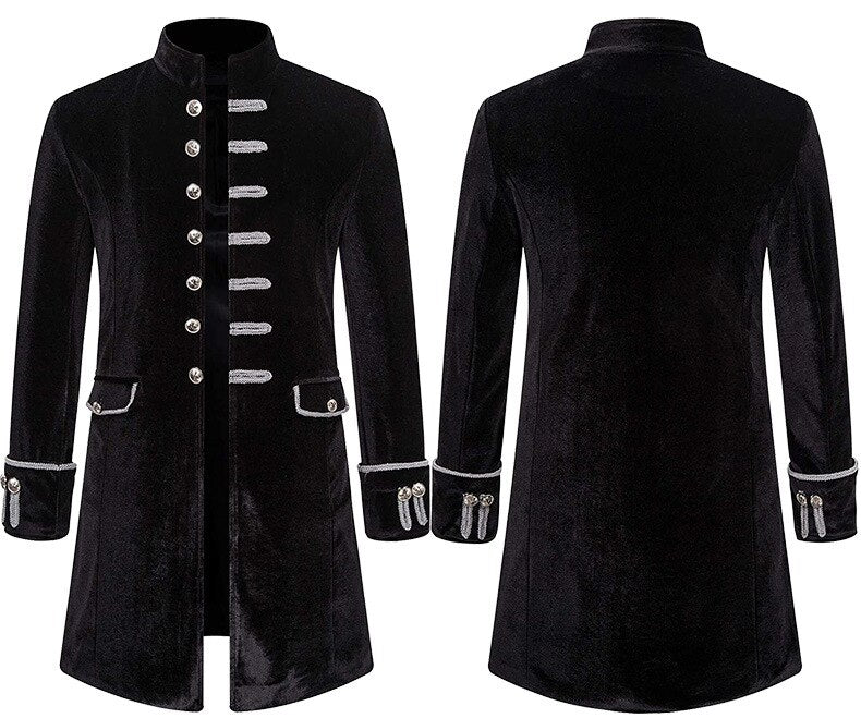 Noble Vintage Men's Jacket Medieval Cosplay Velet Prince Coat Retro Wedding Blazer Gothic Steampunk Carnival Party Knight Top