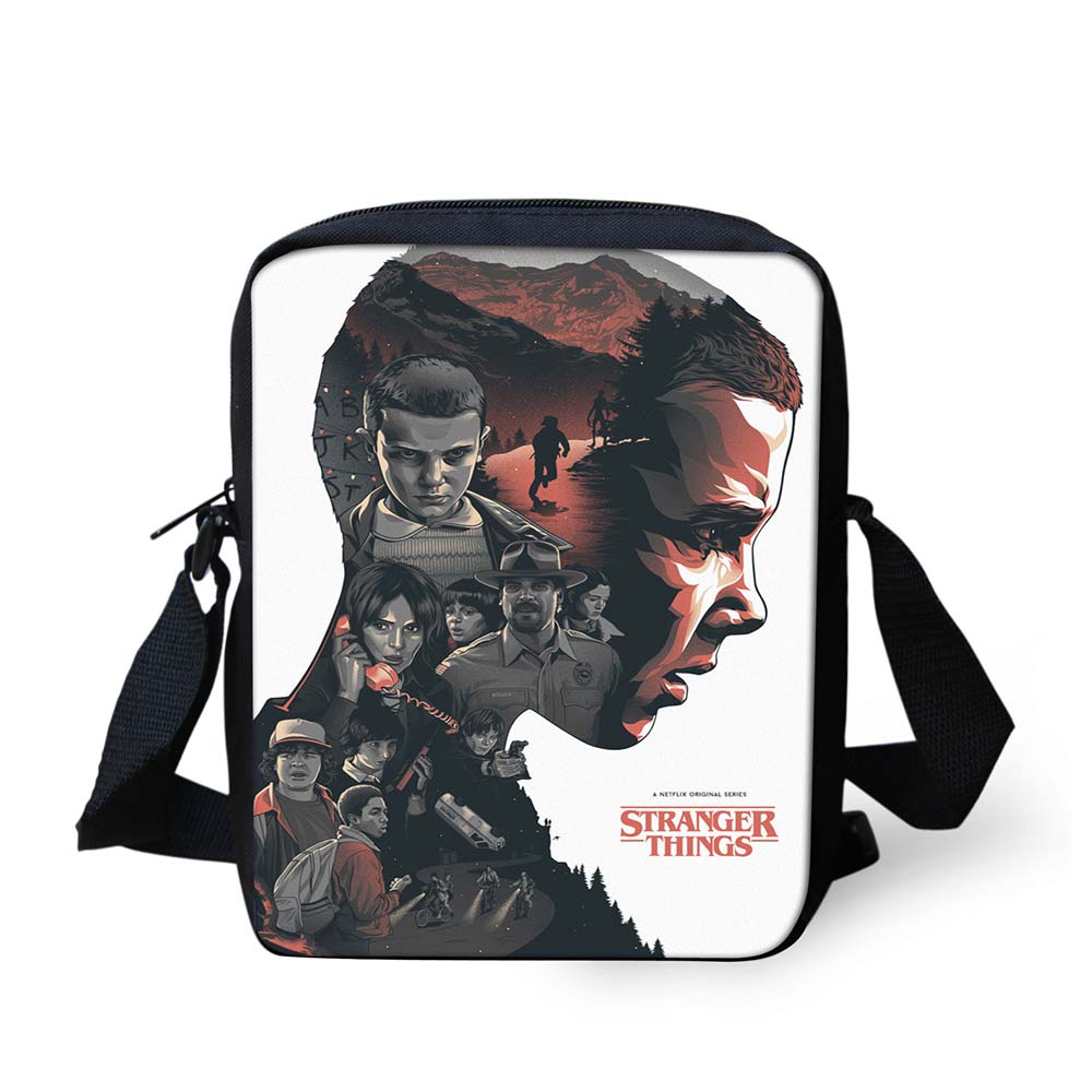 SStranger Things Characters Printing Kid Scho gif Bags One Shoulder Straps for Carrying Comfor Bag