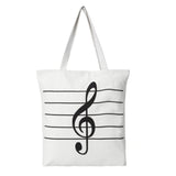 Notes Totes Handbag Large High Quality Music Notes Bag New Women Girls Canvas Musical Shopping Shoulder Bag