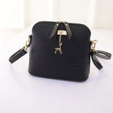 Vintage PU Leather Shoulder Female Bag Black Female Bag Shell Design Lady Messenger Bag Small Purses Satch 1.MAY.11