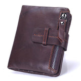 Real Leather Sof Men Shor Wallets Purse Card Holders Vintage Male Wallets Men Homme Portefeuille Coin Pocke 7N02-28