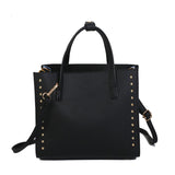 Women Studded Tote Handbag Small Satchel Purse Top-Handle Rive Tote Crossbody Messenger Bag Shoulder Bags 8N09-07