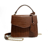 Women's Handbag Solid Color Vintage Alligator Pattern Stylish Bag Shoulder bags High Quality crossbody Chain bag