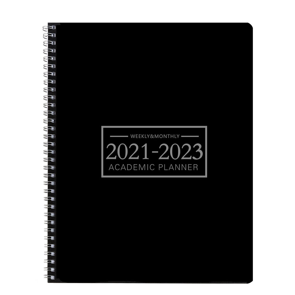 Office Planner 2022- 2023 Monthly Calendar Black -9 x 11 Time Management Personal Planner Hard PVC Cover with Spiral
