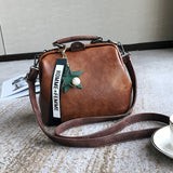 Oil Wax Leather Bags for Women 2018 Vintage Doctor Messenger Bags Handbags Women Famous Brands Solid Shoulder Tote sac a main