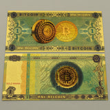 One Bitcoin Gold Foil Banknotes Virtual Money Btc Coin Metal Desktop Ornament Coenyerfiet Money Fun Party Game Money Gift