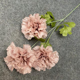 One Stem 3 Heads Silk Carnation Flower Branch Artificial Hibiscus Mutabilis for Wedding Centerpieces Home Floral Decoration