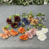 One Stem 3 Heads Silk Carnation Flower Branch Artificial Hibiscus Mutabilis for Wedding Centerpieces Home Floral Decoration
