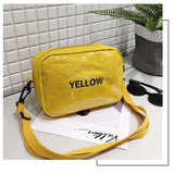 Woman Canvas Handbags Women Messenger Bags Mini Jelly PVC Crossbody Bag Yellow Letter Printing Clutches Bolsos Feminine
