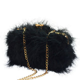 Ostrich Clutch Evening Bag Women Handbags Messenger Chain Purse Pouch Bags Luxury Designer Feather Frame Evening Bags BA338