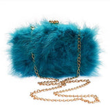 Ostrich Clutch Evening Bag Women Handbags Messenger Chain Purse Pouch Bags Luxury Designer Feather Frame Evening Bags BA338