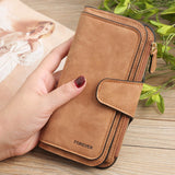 PU Walle Women Coin Purse Solid Color Hasp Long Zipper Clutch Walle Leather Women Small for Credi Cards Bags Wallets