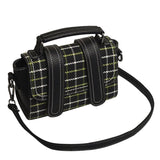 PU Leather Patchwork Brand Plaid Design Women Large Capacity Handbag Top Handle Handbag Ladies Contra Colors Shoulder Bag
