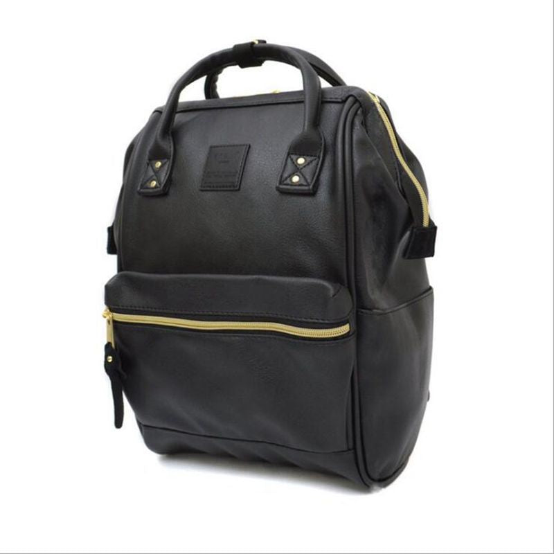 PU Leather Ring Backpack Scho Bags For Teenagers Male Anello Backpack Sac A Dos Women Mochila Zaino Rucksack Seljakott
