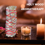 Palo Santo Incense White Sage Bundle Smudge Stick Natural Aromatherapy Indoor Purification Meditation Yoga Incense Flower Scent