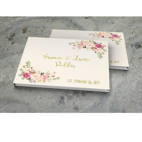 Peony Rustic Wedding Guestbook custom Floral bridal shower Planner Book keepsake album alternative birthday Guest sign in book